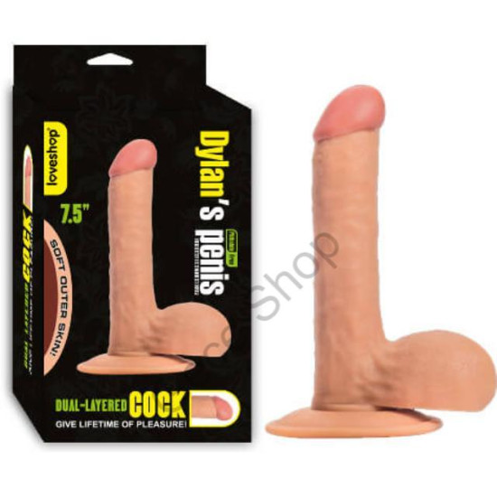 Yuksek Kaliteli Vantuzlu 19 Cm Uzunlukda Gerçekçi Damarlı Dokuda Realistik Dildo Penis DYLAN'S PENİS