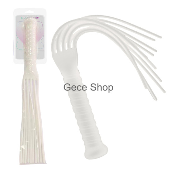 Silikon Fetiş Bdsm Kırbaç  1 Adet Siyah Kırmızı Beyaz