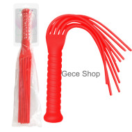 Silikon Fetiş Bdsm Kırbaç  1 Adet Siyah Kırmızı Beyaz