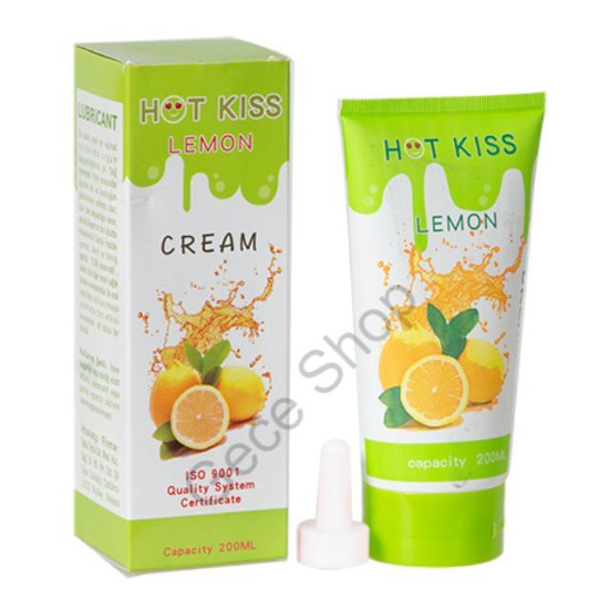 Limon Aromalı Yetişkin Kadın Erkek Kullanım Tahriş Etmeyen Yapıda Fantazi Yetişkin Oyuncaklarda Kullanıma Uygun Meyve Aromalı KAYGANLAŞTIRICI HOT KİSS LEMON-200ML