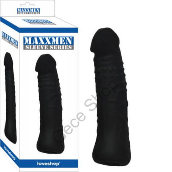 Damarlı Yapıda Gerçekçi Siyahi Ten Dokusunda Kondom Görevi Gören 6 Cm Penis Uzatan Özel Dolgulu PENİS KILIFI MAXXMEN SLEEVE