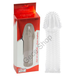 Yüksek Kalite Silikon Vajina Uyarıcı Tırtıklı Dış Yüzey 15 Sm Boyunda Comdom Prezervatif PENİS KILIFI PENİS SLEEVE