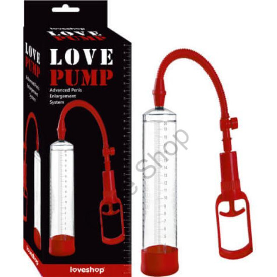 Love Pump Red  Erekte Güçlendirici Etkili Vakum Silikon Penis Girişi  Penis Büyüten Tetikli Mekanizma  Penis Pompası Love Pump Red