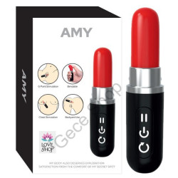 12 Mod Titreşimli Anal Vajinal Kullanım G Nokta Uyarıcı Usb Şarj 10 Cm Ruj Şeklinde AMY Vibratör   12 Mod Titreşimli Anal Vajinal Kullanım G Nokta Uyarıcı Usb Şarj 10 Cm Ruj Şeklinde AMY Vibratör