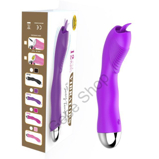17 Cm 12 modlu Titreşimli İleri Geri Hareketli Vajina Klitoris Uyaran  Dil Su Geçirmez Silikon  Gövde Pilli Vibratör  VİBRATOR'S SEXY TONGUES