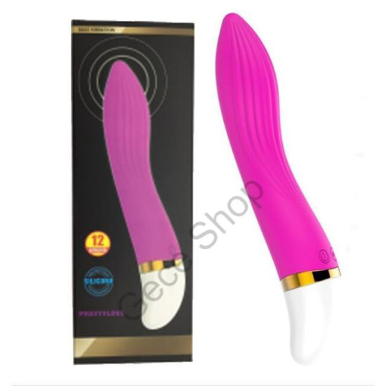 19 cm Uzunlukta 12 Mod Titreşimli Anal Vajinal Kullanım SİLİKON VİBRATÖR