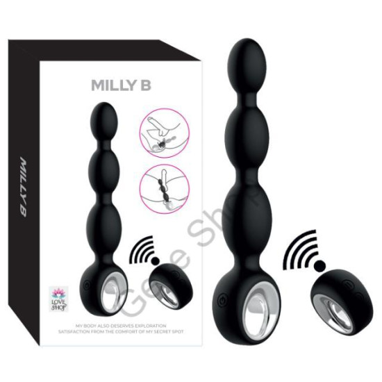 21.8 Cm uzunlukta Anal Vajinal Kullanım Boğumlu Gövde Yapısı Klitoris - G nokta Uyarıcı 12 Mod Uzaktan Kumandalı Güçlü Titreşimli Yıkaması kolay Premium Anal Vajinal VİBRATÖR MİLLY B 