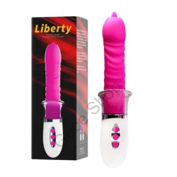 24 cm Boy 3 Motorlu Güçlü Vakum Özellikli Vaji İçi Rotasyonlu Fonksiyonel Titreşimli Usb Şarjlı Kaliteli Silikon Gövde Premium Vibratör LİBERTY 