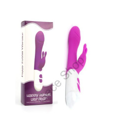 36 mod Titreşimli Klitoris Uyarıcı Özellik 19 Cm Boyunda Silikon Gövde Usb Şarjlı Tavşan Vibratör Penis HAPPY BUNNY RABBİT Pink
