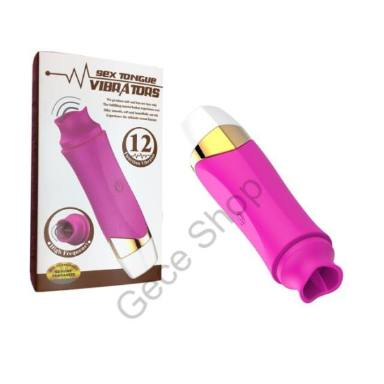 SEX TONGUE VİBRATOR'S 12 Cm uzunlukta Klitoris Uyarıcı Dil Şeklinde Su Geçirmez 12 Mod Yüksek Frekans Titreşimli Vajina Mastürbatör Vibratör 