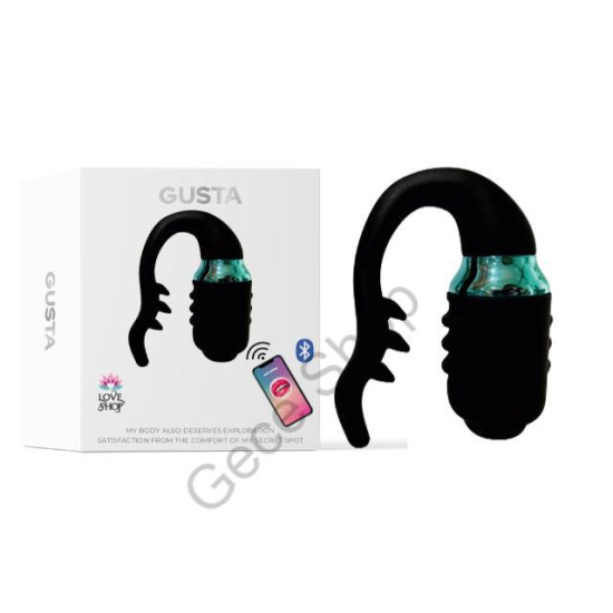 Telefon Kontrollu ( App Control )18 Cm Uzunlukta Dokunma Sese Duyarlı 10 Mod Güçlü Kişiye Özel Titreşim Seçenekli Klitoris Uyarıcı Su Geçirmez Ultra Lüx Premium Vibratör GUSTA APP - SİYAH RENKLİ