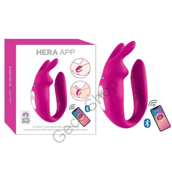 Telefon Uygulamalı, Ses ve Sallamaya Duyarlı, Çift Motorlu, 12 Titreşim Modlu, Anal ve Vajinal Kullanım İmkanı Sunan 9.5 Cm Haz Veren Premium Vibratör HERA APP- PEMBE RENKLİ