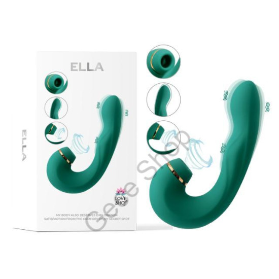 Usb Şarjlı Güçlü 3 Motor 10 mod Faonksiyonlu Dil Titreşim Özelliği G Nokta Uyarıcı Anal Vajinal G Spot Klitoris Uyarıcı Elastik Medikal Gövde PREMİUM VİBRATÖR ELLA  YEŞİL RENKLİ