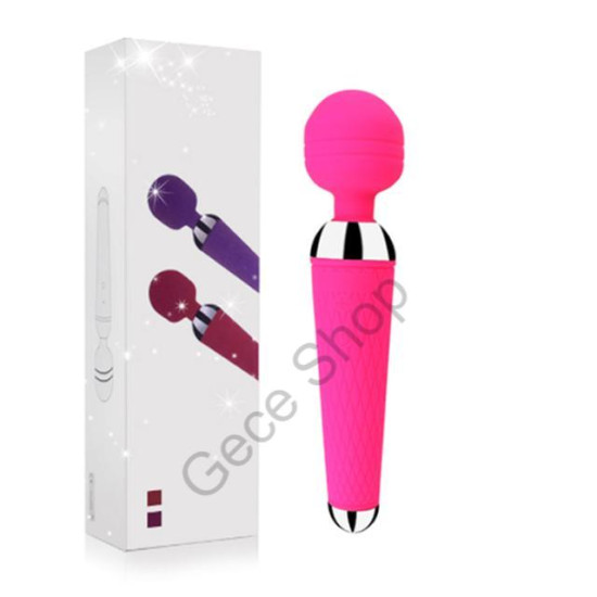 User! 10 Mod Güçlü Titreşim 34 Cm Uzunlukta Vajina Klitoris Zevk Masajına Uygun Vibratör AV WAND PİNK