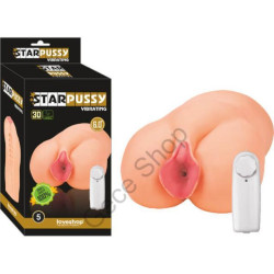 Et Dokusunda Gerçekçi Tırtıklı Vajina yapısında  Titreşimlşi  Realistik Mastürbatör STAR PUSSY