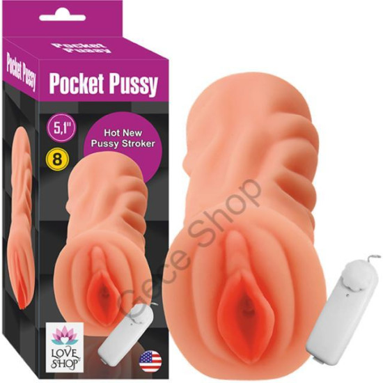 Pürüzsün Ten Dokusunda Güçlü Titreşim Motorlu  Taşıması Kolay Vajina Mastürbatör  POCKET PUSSY VİBRATİNG