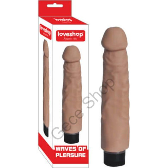 18 Cm Damarlı Titreşimli Realistik Dokuda Ten Rengi Vibratör Penis WAVES OF PLEASURE