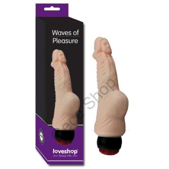 18 Cm Gerçekçi Et Dokusu Ten Rengi Pilli Güçlü Vantuzlu Vibratör Penis Waves Of Pleasure Vibe Vibratör