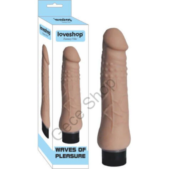 18 Cm Uzunlukta Gerçekçi Ten Dokusu Titreşimli Mavi Renk Jel Dokuda Vibratör Penis WAVES OF PLEASURE Vibe