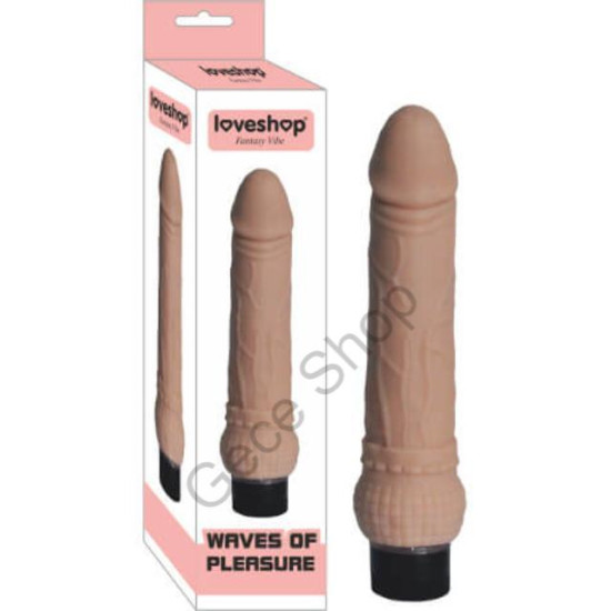 21 Cm Uzunlukta Realistik Damarlı Et Dokusunda Anal Vajinal Kullanım Zevk Veren Titreşimli Vibratör Penis WAVES OF PLEASURE