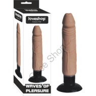 Damarlı Gerçekçi Ten Dokusunda 18 Cm Uzunlukta Güçlü Titreşimli Vantuzlu  Realistik Vibratör Penis WAVES OF PLEASURE