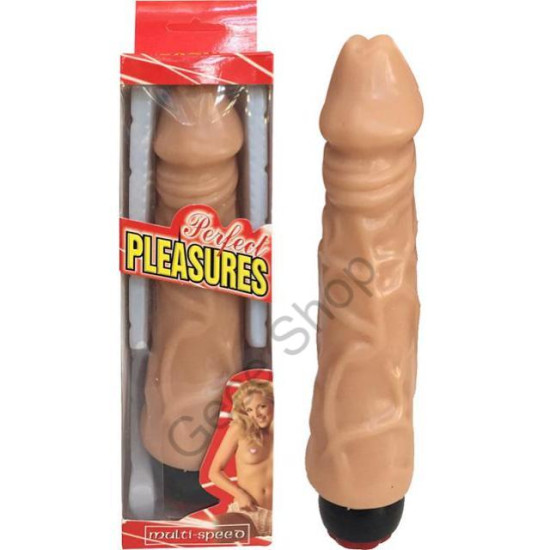 Gerçekçi Sihahi Ten Dokusunda Kalın Damarlı 22 Cm Uzunlukta Güçlü Titreşimli Realistik Vibratör PERFECT PLEASURES BİG ONE