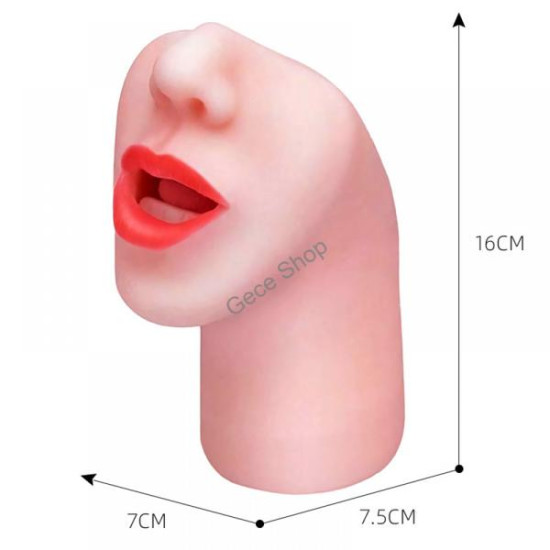 3D Gerçekçi Yüzlü Oral Mastürbatör (Et Dokulu Dudaklar)