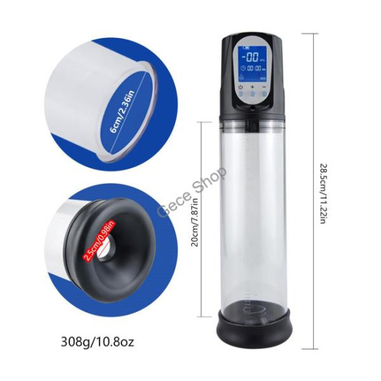 Dijital Ekranlı Otomatik Şarjlı Penis Pompası - USB