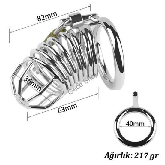 Premium Paslanmaz Çelik Penis Kilidi  Zarafet ve Hakimiyet 45mm