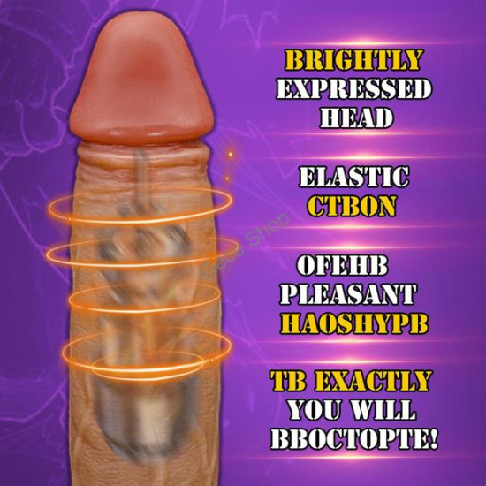 Telefon Kontrollü Hareketli Gerçekçi Melez Dildo Vibratör - 22cm